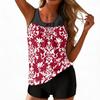 Women's Vintage Floral Print Split Swimsuit Sport Swimsuit