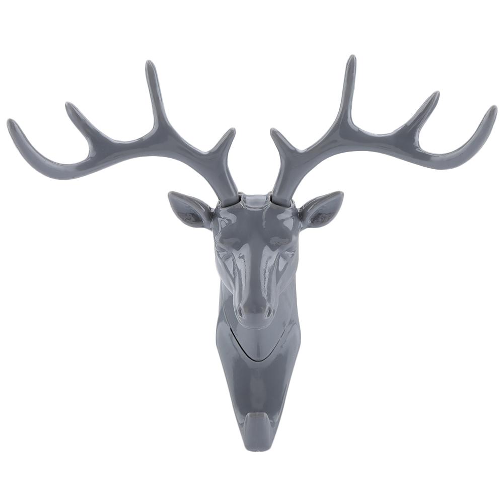 Animals Deer Head Hook Hanger Rack Holder Wall Mount for Home Room Decor