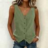 Women’s Fashion Sleeveless Vest Top Button Down Fitted Casual Lightweight Blouse for Daily Wear Office and Travel