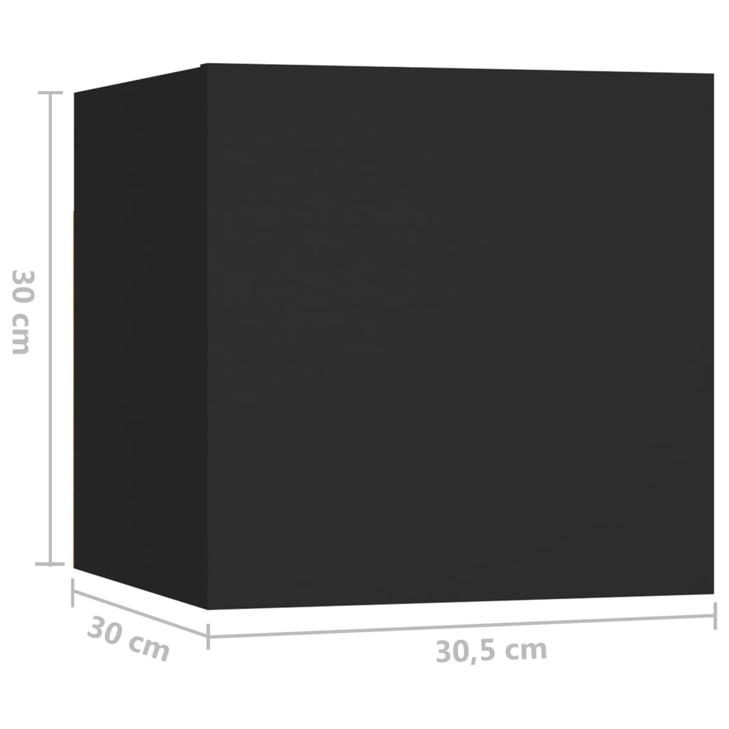Nightstands (Set of 2) Black 30.5 x 30 x 30 cm Particleboard