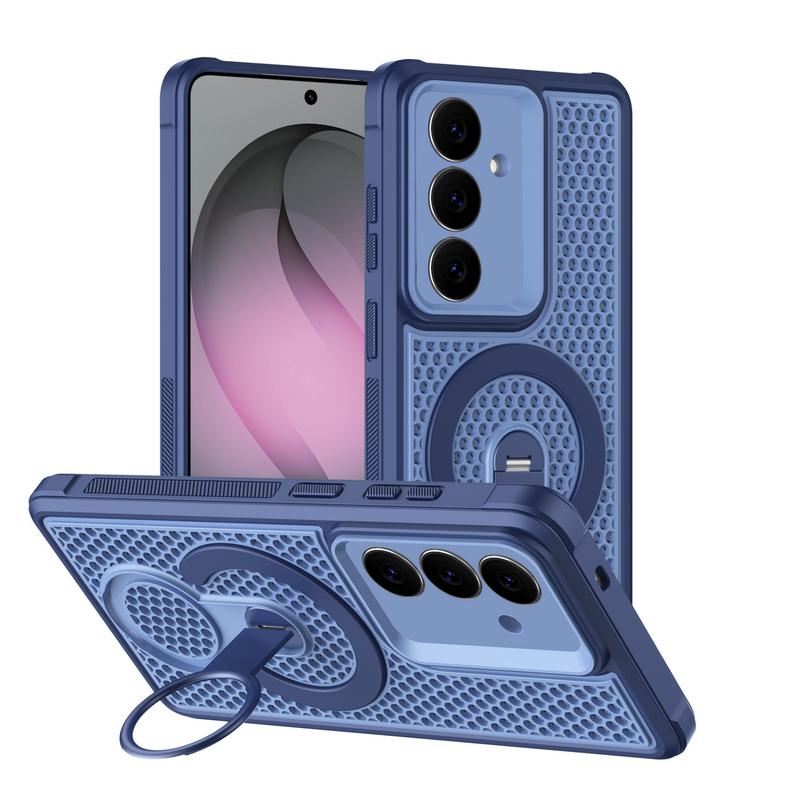 Magnetic Heat Dissipation Case For Samsung Galaxy S26 Ultra S25 Edge S24 Plus S23 FE Hybrid TPU+PC 360 Rotating Ring Stand Cover Case