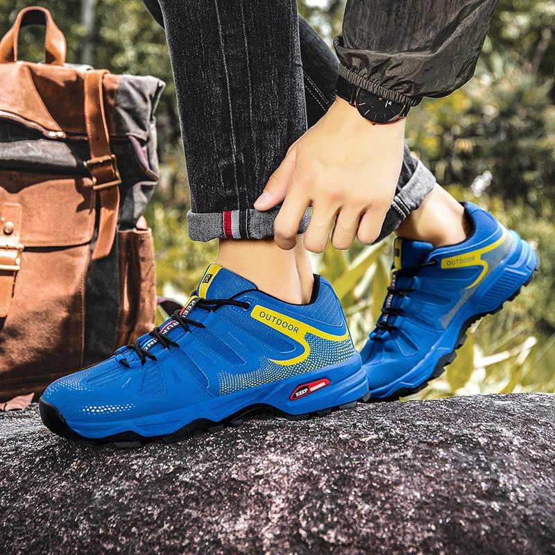 Outdoor Hiking Shoes Men Anti-slip Low-top Sports Shoes Men Lace-up Comfortable Soft Breathable Casual Walking Shoes Men