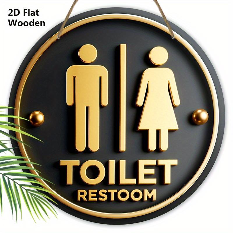

2D Плоская Ретро Деревянная Табличка для Туалета, Уникальная Декоративная Табличка для Ванной Комнаты, Идеально подходит для Улицы, Помещения, Туалета, Домашнего Декора 20cm/7.87in чёрный