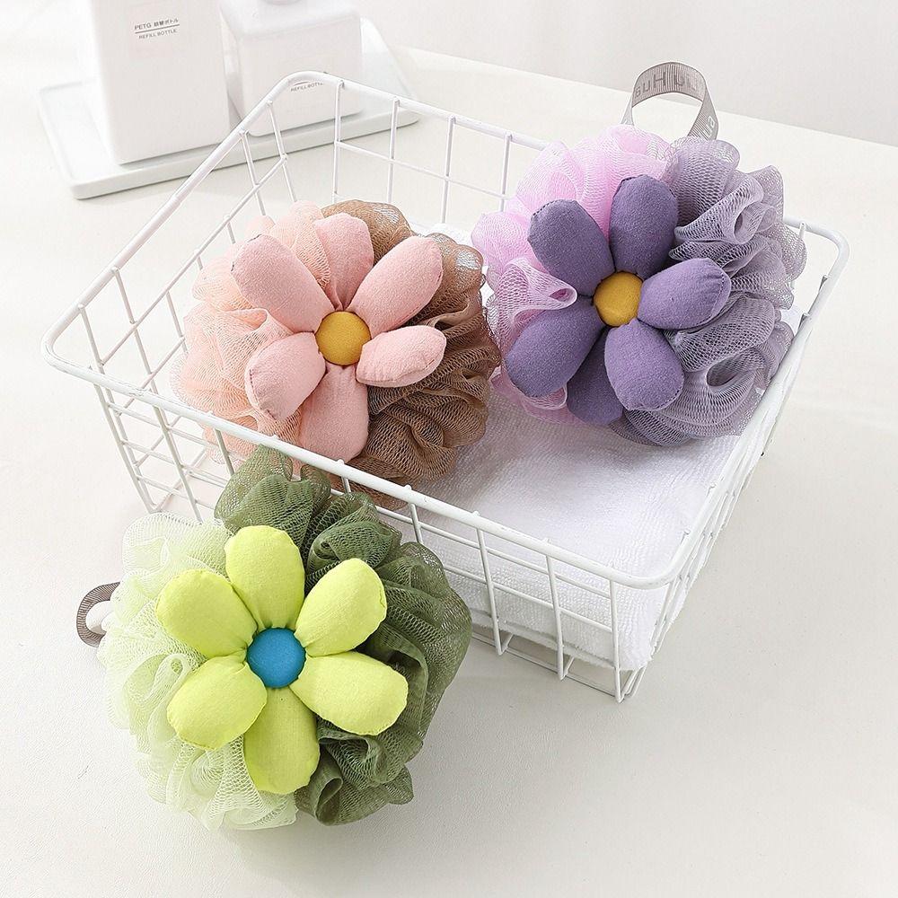

2PCS Non-scattered Colorblocked Shower Balls Soft Foaming Shower Ball Shower Pouf Exfoliating Bod