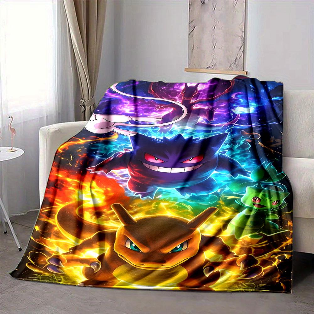 1pc Pokémon, Charmander Flannel Blanket [Cozy Throw Blanket] For Sofa, Bed, Travel, Camping, Livingroom, Office, Couch, Chair, And Bed