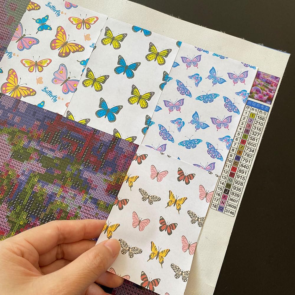 60 Pieces Diamond Painting Release Paper Butterfly Style Single Side Release Sheets Decorative Paper Cover Replacements for 5D Diamond Art Tool