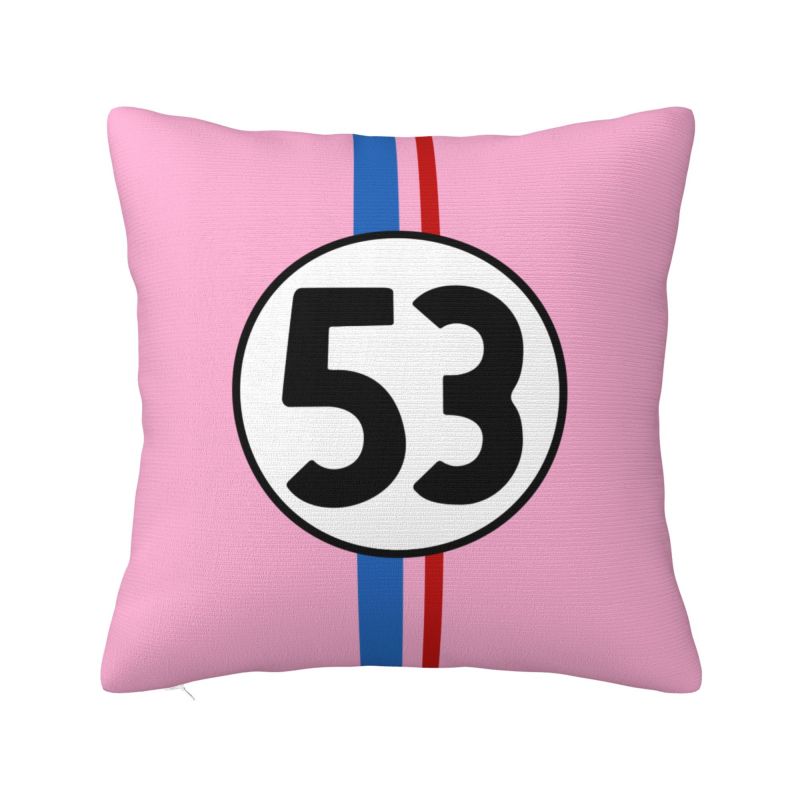 Herbie 53 Classic Racing Car Logo Cushion Cover Soft Polyester Throw Pillow Case For Sofa Car Seat Decoration Bedding Pillowcase