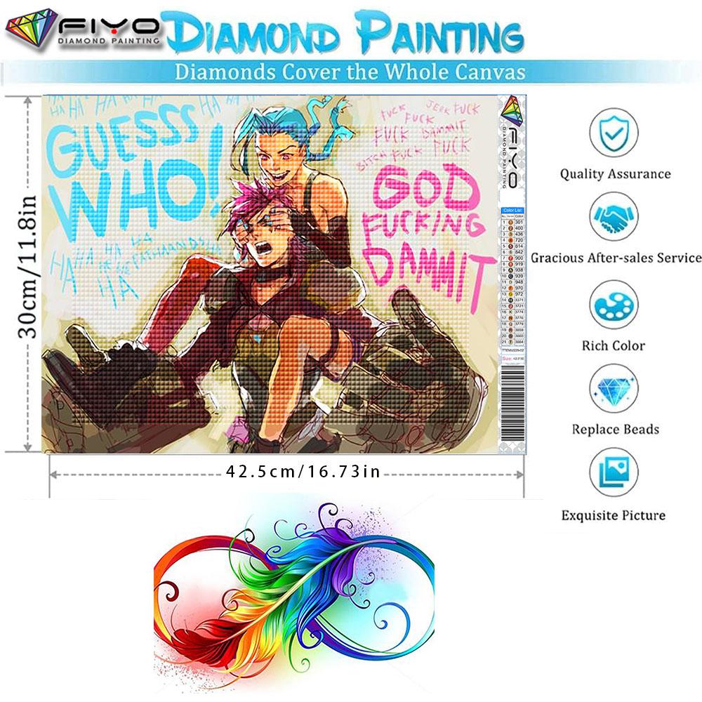 DIY Full Circle Diamond Drawing Cross Stitch 3D Comic Home Decorative Art Diamond Drawing 5d Diamond Art Drawing