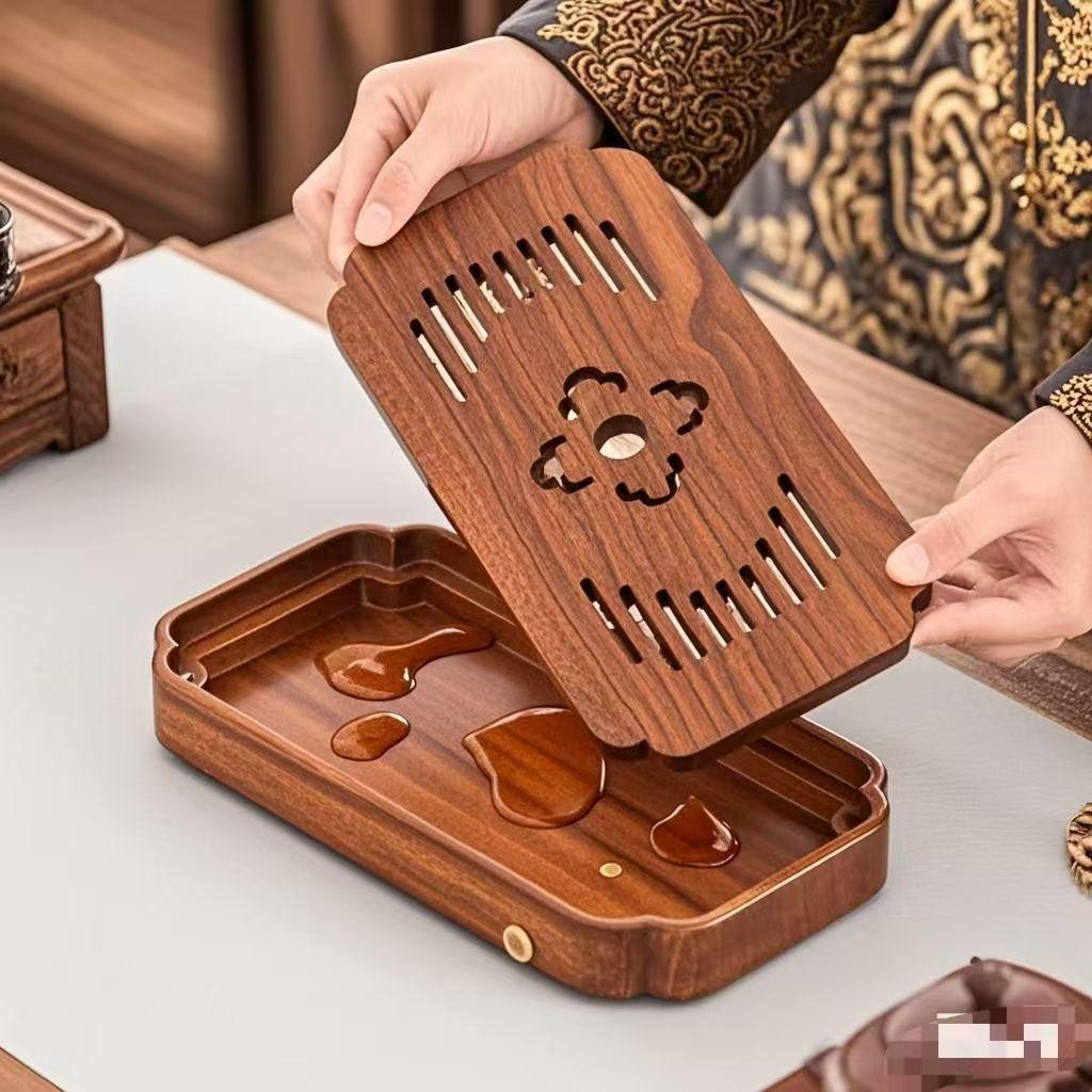 Karin Solid Wood One-Person Tea Tray 2025 – Small Household Dry Brew Stand