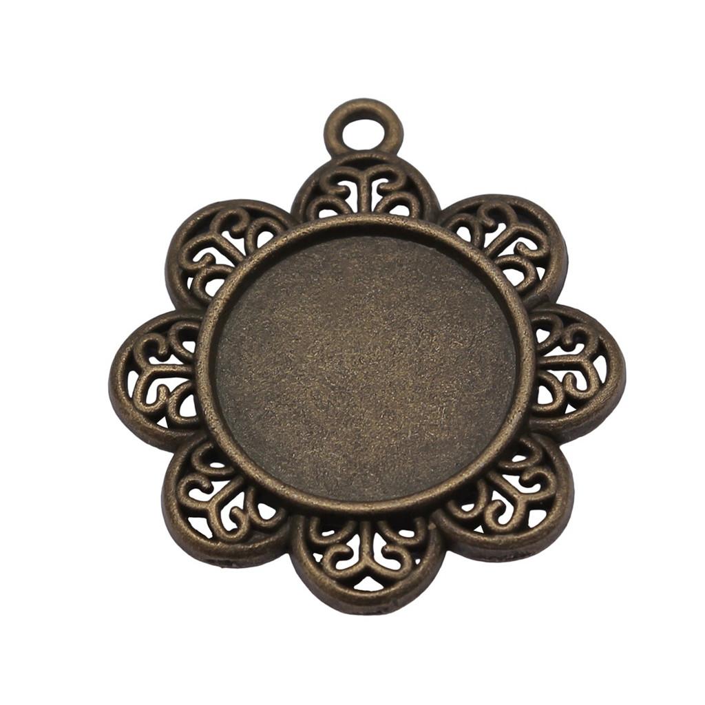 Fit 20mm Round Cabochon Bezel Pendant Setting Handmade Craft Blanks Frames