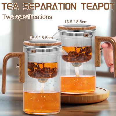 Glass Teapot with Removable Strainer Tea Set Kettle Maker Infusers Jug Teaware Innovative Water Separation Teapot Glass Kettles