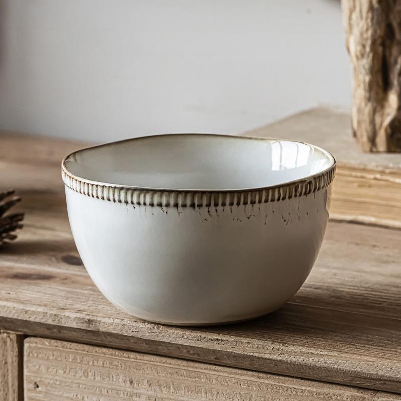 Rice Bowl Japanese Kiln Ceramic Bowl Household Rice Bowl Retro Style Tableware Bowl Small Bowl Fruit Bowl Salad Bowl