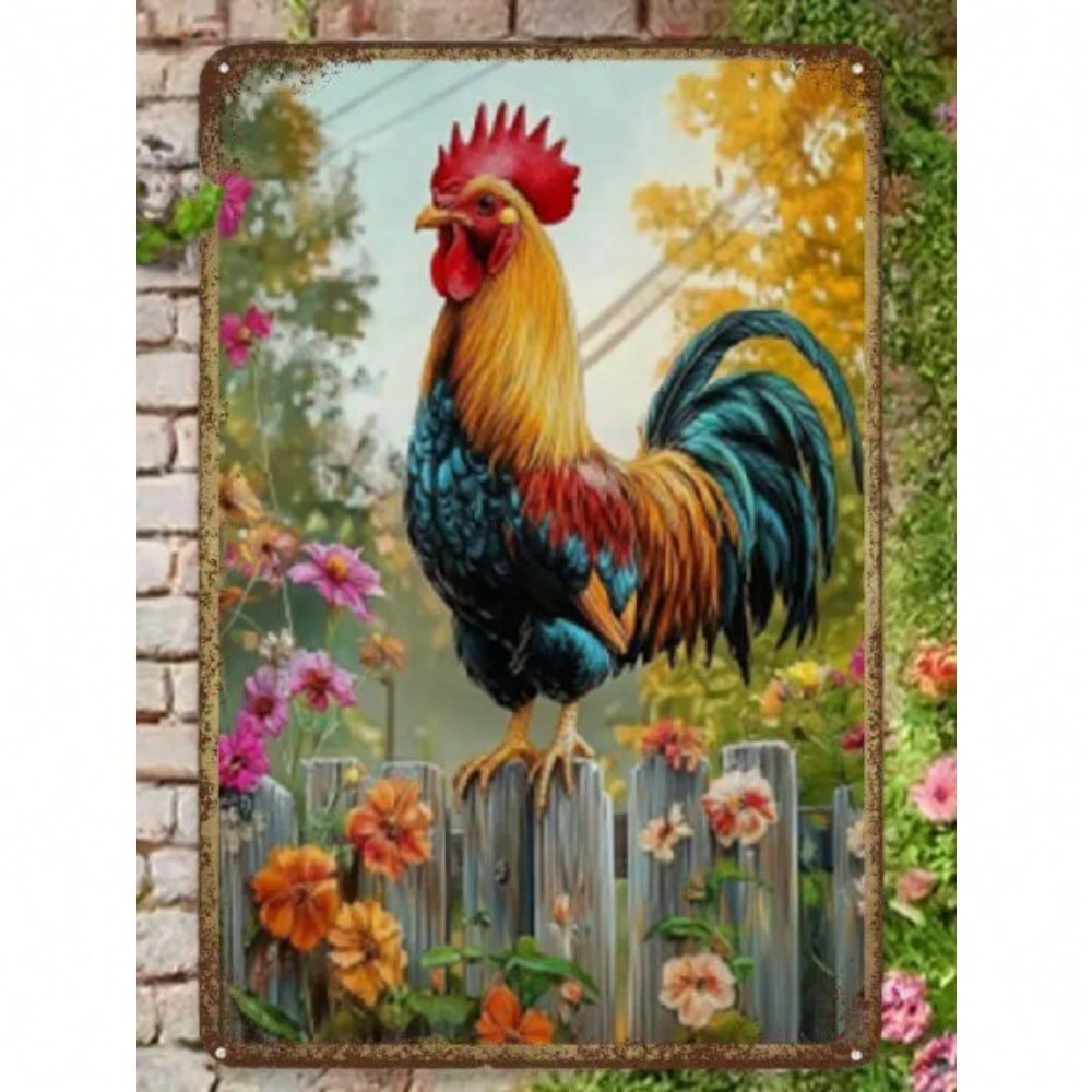 Винтажное Металлическое Петух Настенное Искусство Ручная Работа Декор Фермерского Дома 20x30