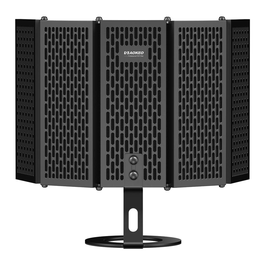 Aokeo Isolation Professional Microphone Shield with Foldable and Adjustable Microphone Filter for Condenser Recording and Studio Use Shield,