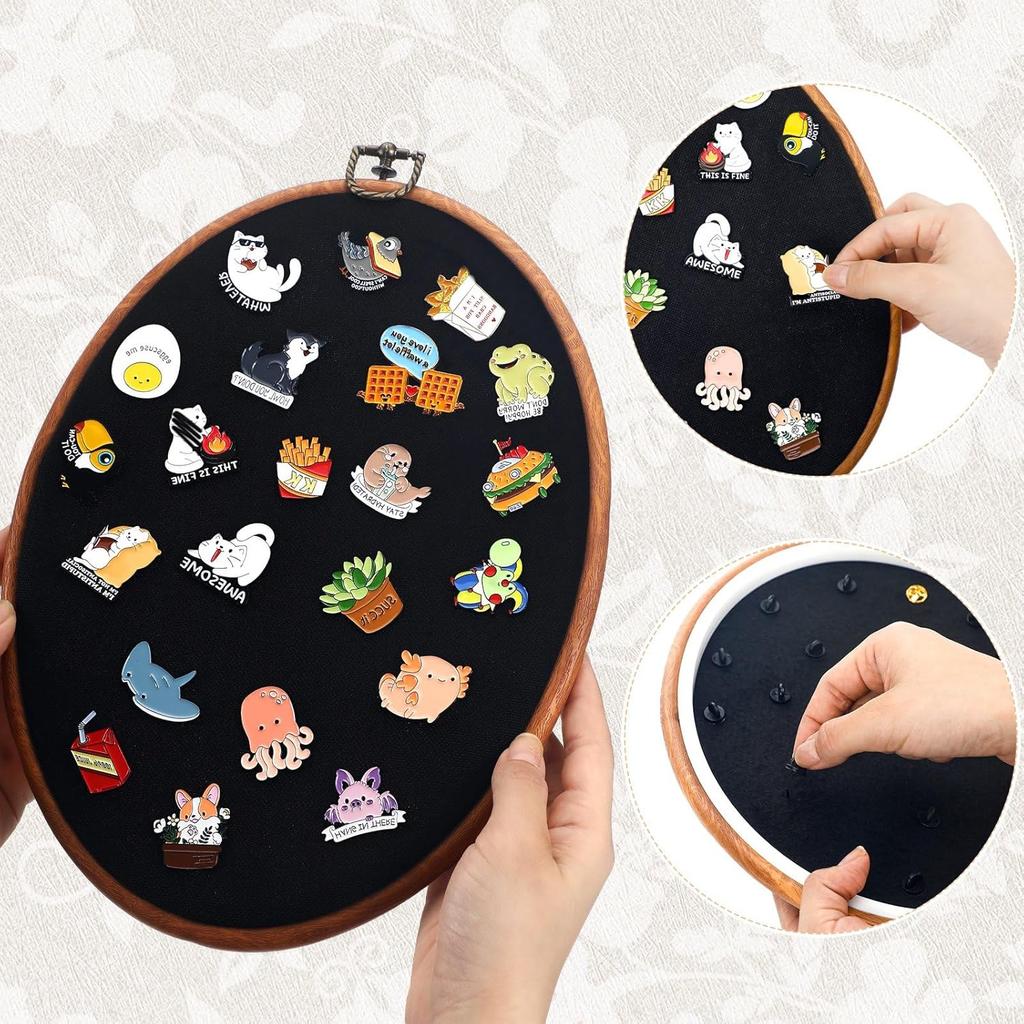 Pin Display Board Fabric Enamel Pin Boards for Wall 11.4 x 8.6 inches Wall Hanging Brooch Earrings Necklace Jewelry Holder Organizer Display Storage