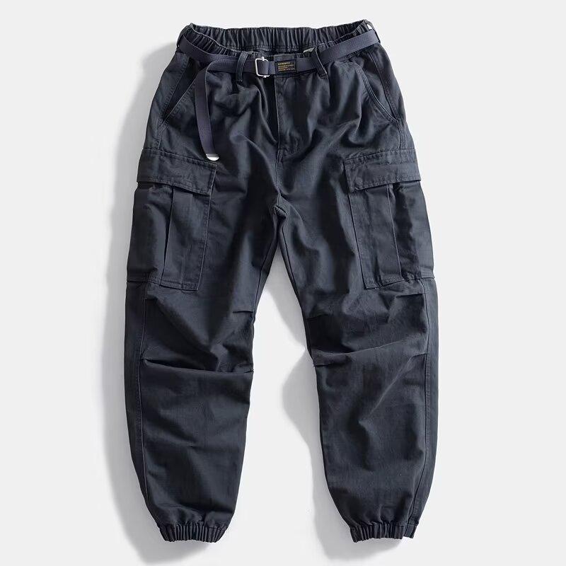 Men'S Summer Cargo Trousers Large Pocket Casual Work Pants Fashion Soild Long Sweatpants Outdoor Streetwear Loose Male Slacks