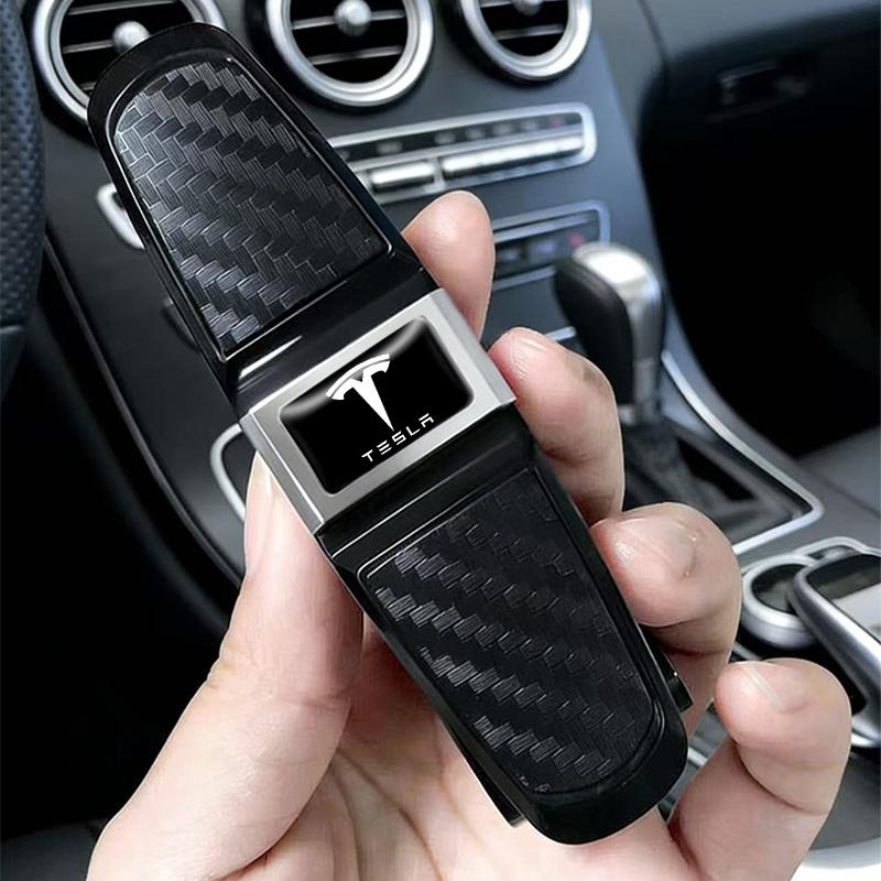 ALK1 1Pcs Car Sun Visor Glasses Clip Ticket Card Storage Clamp For Tesla Model Y S X Cybertruck Juguete Roadster Coil Bonina SpaceX