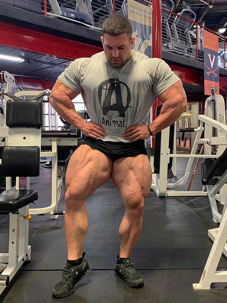 Yaz Spor Salonu Fitness Tişörtü Bol Erkek Pamuklu Gömlek Vücut Geliştirme Antrenman Erkek Tişörtü Oversize Spor Kısa Kollu Jogger Tişört