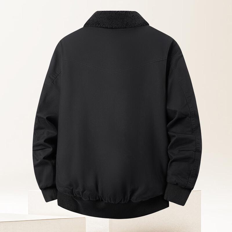 MONTAGUT Men's Reversible Cotton Lamb Fleece Winter Jacket