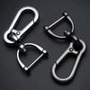 Car Keychain Classic Men Stainless Steel Keychain Waist Belt Clip Anti-Lost Buckle Hanging Fashion Key Ring Car Decoration