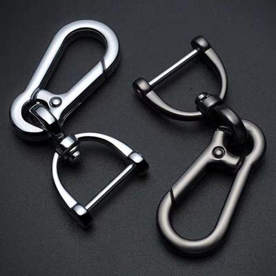 Car Keychain Classic Men Stainless Steel Keychain Waist Belt Clip Anti-Lost Buckle Hanging  Key Ring Car Decoration