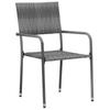 7 Piece Garden Dining Set Poly Rattan Grey