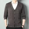 Men S Slim Fit V Neck Long Sleeve Knit Cardigan For Business Spring Autumn