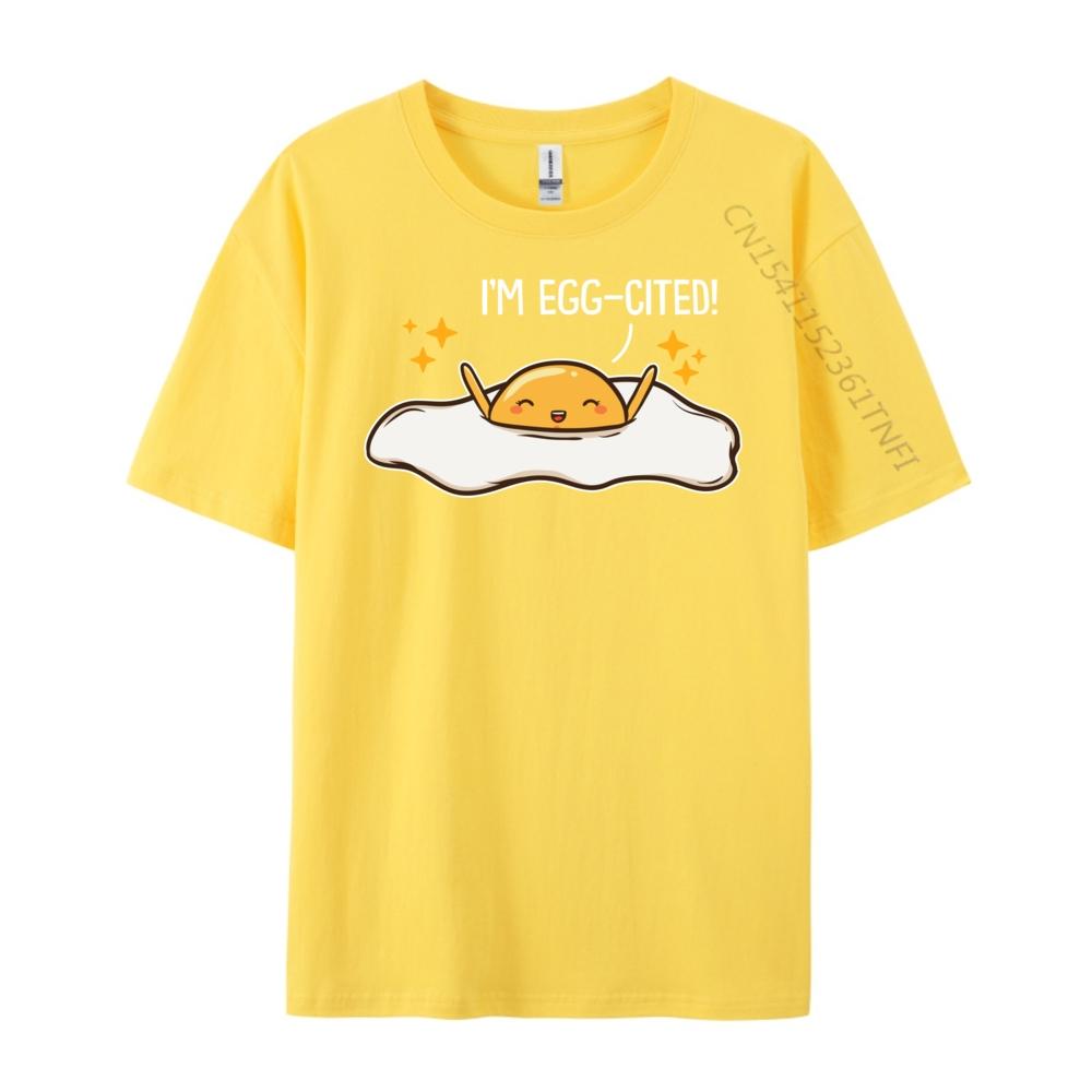 Excited Eggs Happy Christian Tshirt Men Shirts For Men Tee Shirt Funny Shirts Natural High Quality