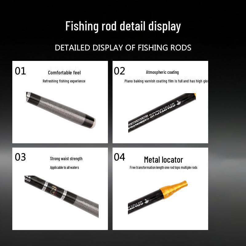 Compact Telescopic Carbon Fishing Rod - Ultra-light, Variable Length for Crucian Carp & Carp.