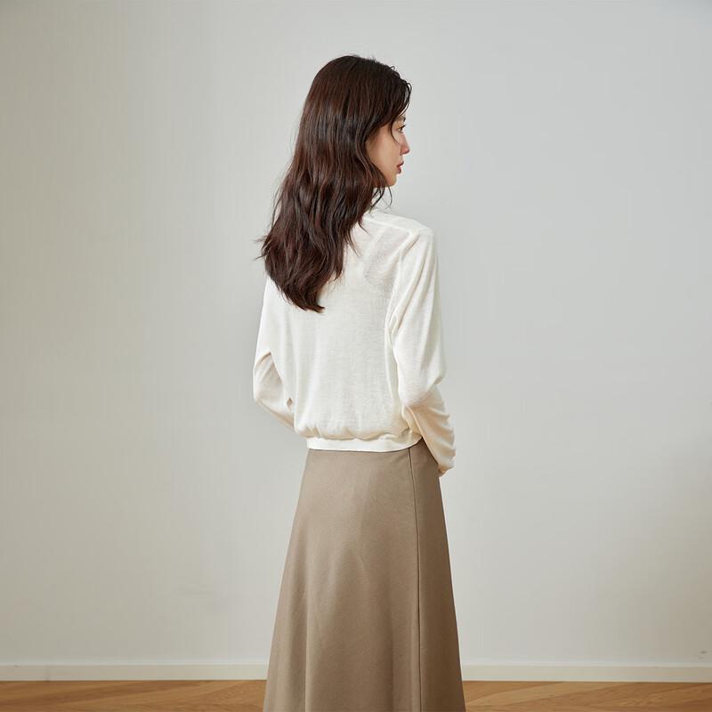 CARBAMMI Women's Round Neck Thin Knit Cardigan
