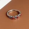 Xiaomi BF CLUB 925 Sterling Silver Ring For Women Jewelry Retro Black Red Stone Vintage Handmade Ring Allergy For Party Birthday Gift