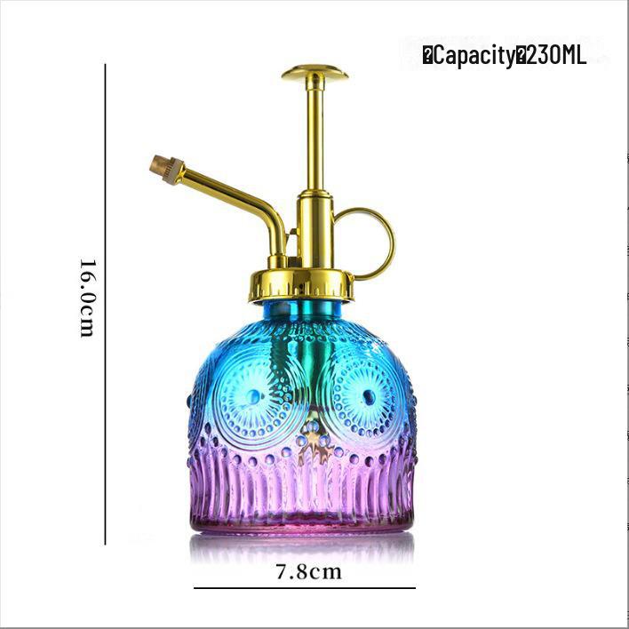 Retro Sunflower Glass Watering Can & Sprayer for Garden