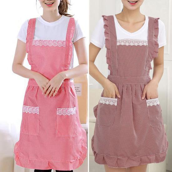Cooking Apron Sleeveless Shoulder Strap Double Layer Anti-oil Kitchen Women Cleaning Apron Daily Use