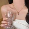 24k Gold-Plated Pearl & Zircon Flower Pendant Necklace - Retro & Versatile Design