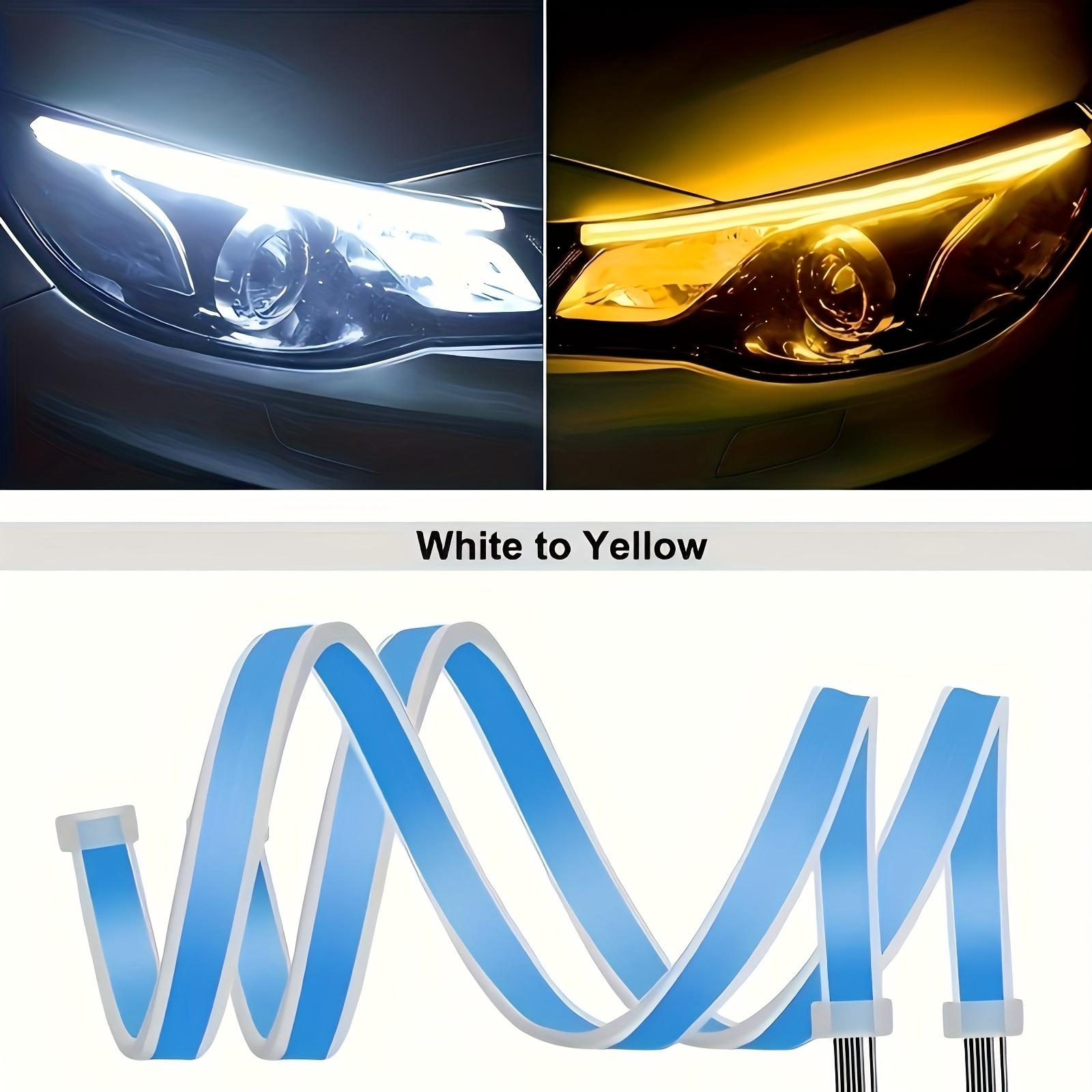 

2pcs Automotive LED Decorative Light Strip Start Scan Atmosphere Light Car Grille Mesh Flow Light with Dual Color Environment Light 30cm/11.81inch білий