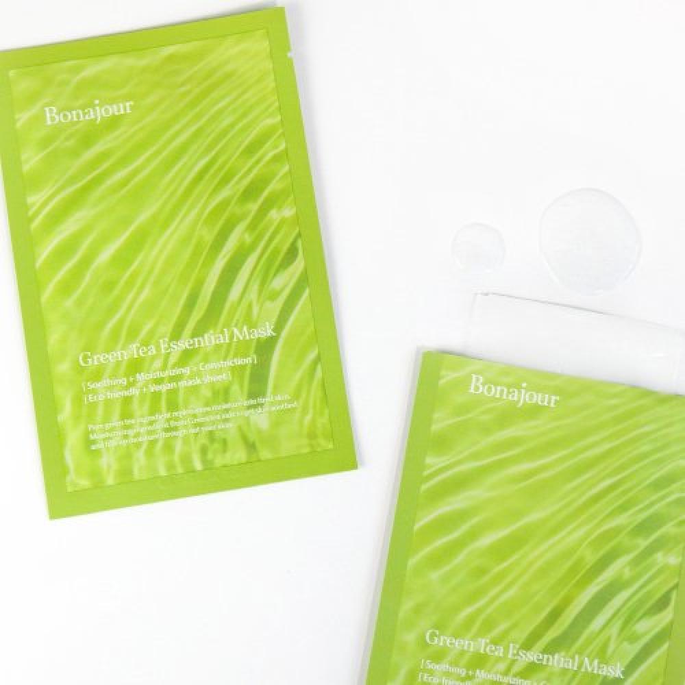 Bonajour Vegan Green Tea Essential Mask Pack 10 Sheets