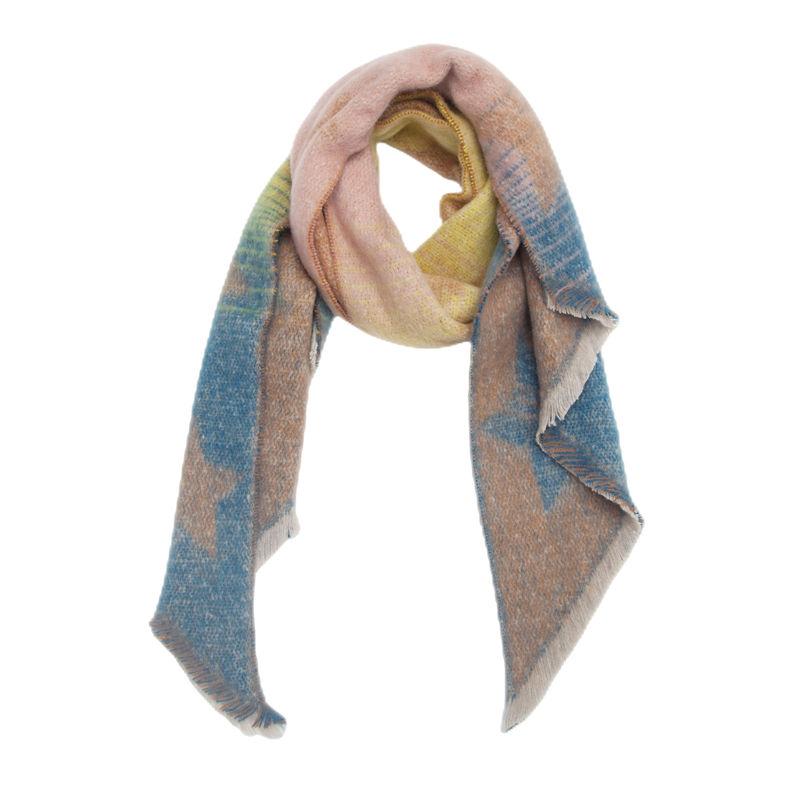 Diagonal Scarf Fashion Women Shawl Yarn Rhombus Shawl Circle Keep Warm