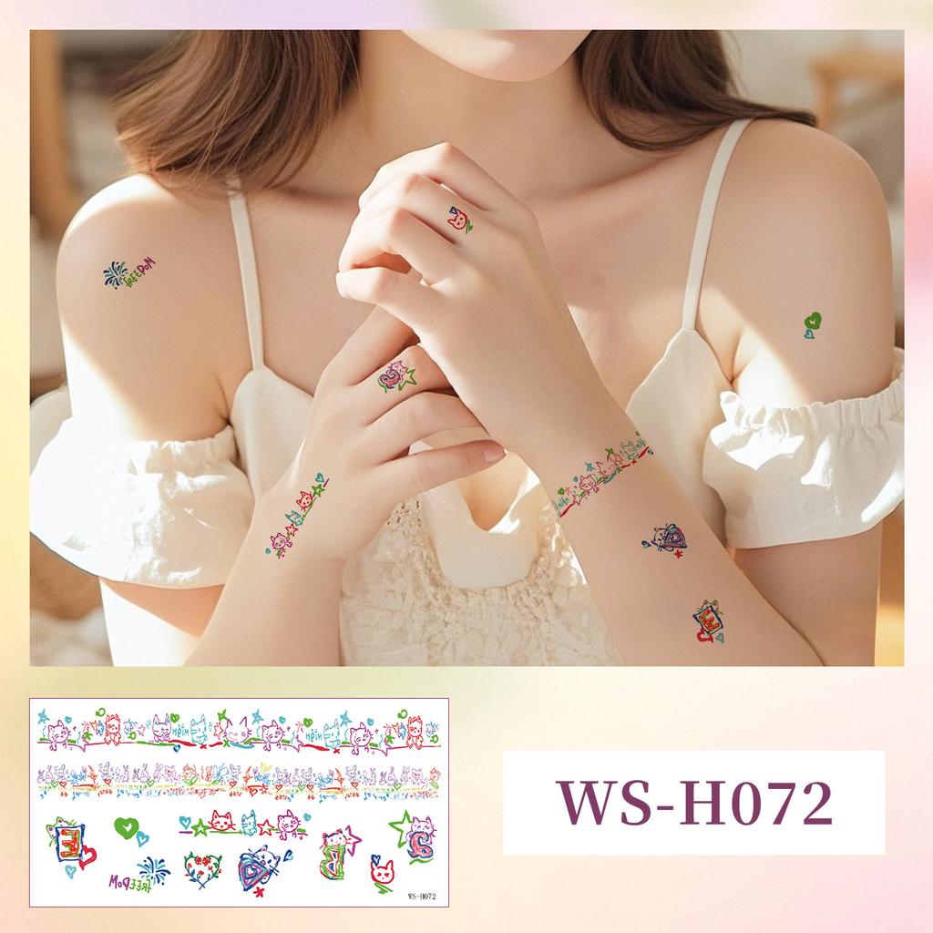 Grenzüberschreitend Beliebt Klein Frisch Erwachsenen Finger Tattoo Aufkleber Wasserdicht Niedlich Kinder Armband Narbenabdeckung