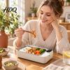 Portable Heating Meal Box for School 900ML USB Rechargeable Heated Lunch Box 304 Stainless Steel Liner Electric Bento Leakproof Students with