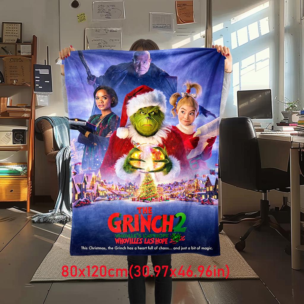 Christmas Gift Comedy Movie How the Grinch Stole Christmas blanket home warming, four season bed decoration sofa cover flannel throwing blanket K23