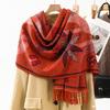 Ethnic Style 2026 Women's Cashmere Feel Scarf Shawl – Warm Travel Outerwear for Autumn & Winter