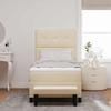 Box Spring Bed with Headboard Cream 80 x 200 cm Fabric