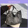 Fashionable Unisex Brown And Black Leopard Print Shoulder Bag With Spacious Pockets