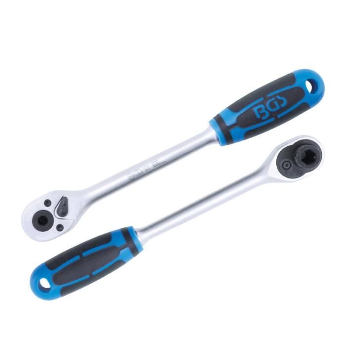 Cliquet à embout bgs technic - extra long - 10mm (3/8") - 24cm - 6656 - acier chrome-vanadium