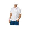 Asics Color Block Striped Half Button Short Sleeve Polo Shirt Men tops White 2041A287-100