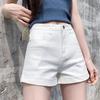 2021 Summer High-Waist White Denim A-Line Shorts for Women – Loose, Slimming Fit