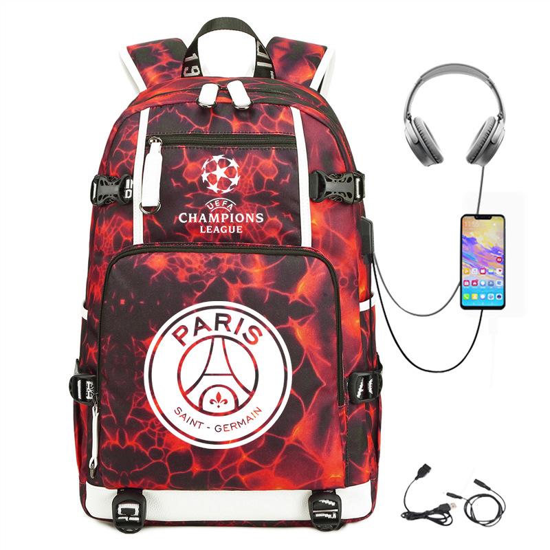 Football Peripheral Printing Usb Charging Port Leisure Travel Mountaineering Bag Large Capacity Go Out Portable Backpack