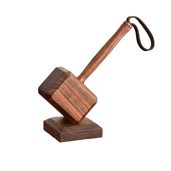 

Wooden Hammer Bottle Opener with Magnetic Base, Labor-Saving Beer Caps Opener with Hanging Rope, Decorative Beer Cap Remover Bar Accessory