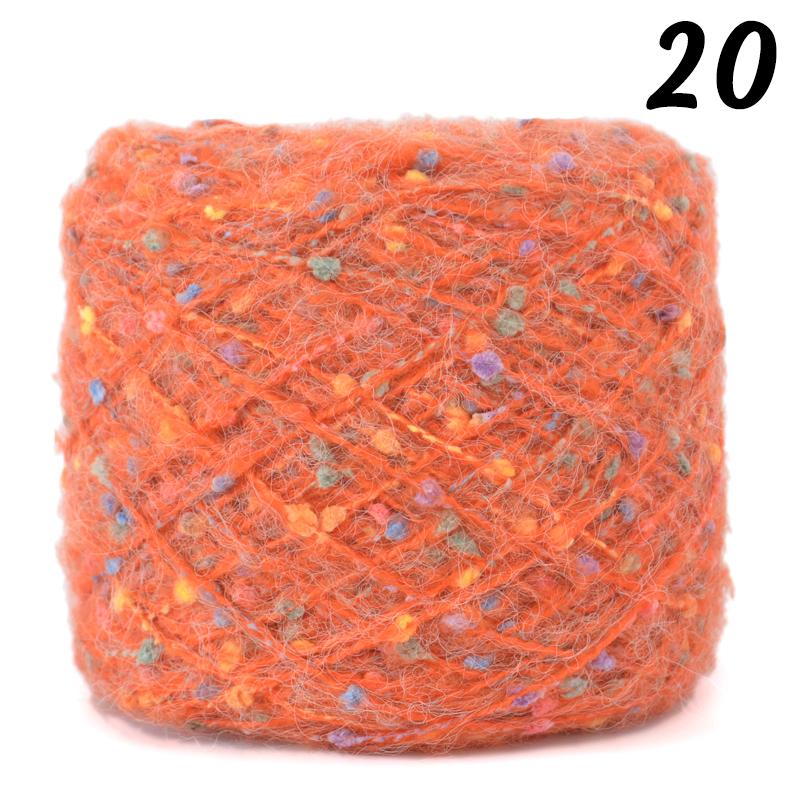 Mohair Yarn Ball with Rainbow Candy Beans Embellishment Soft Wool for Sweater Scarf Bag DIY Crochet Colorful Ball Thread