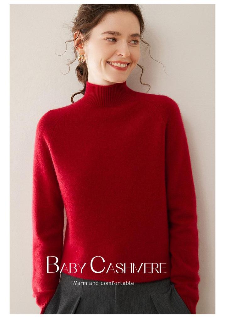 Women's 2025 Five-Needle Cashmere Turtleneck Sweater - Thickened, Pure Color, Autumn/Winter Style